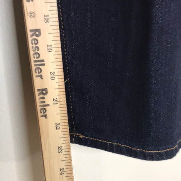 Talbots dark wash denim Capri jeans with button details along sides size 18 WP - Picture 6 of 11